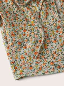 Soleia Tie Front Ditsy Floral Crop Top - Multicolor - View 5