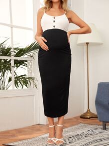 SHEIN Maternity High Waist Solid Skirt - Black - View 5