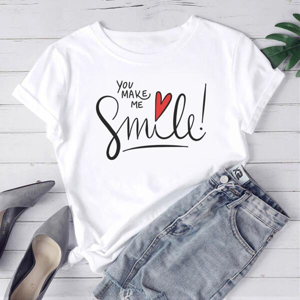 

Plus Heart And Slogan Graphic Tee, White