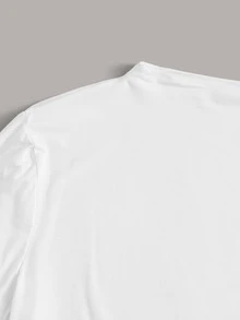 小高領素色短版t恤 - 白色 - 查看 3