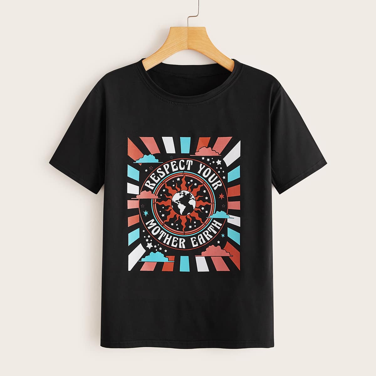 

Slogan Graphic Tee, Black