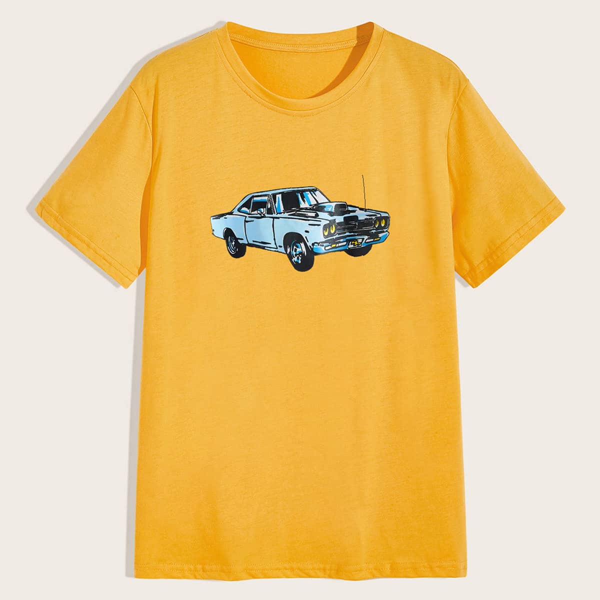 

Guys Car Graphic Yellow Tee