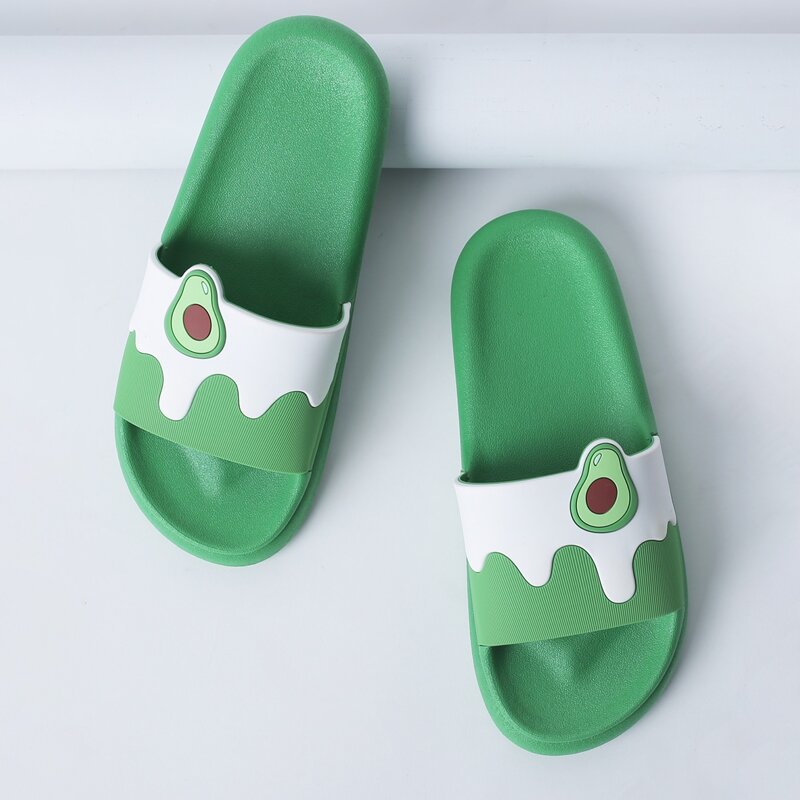 

Open Toe Avocado Graphic Sliders, Green