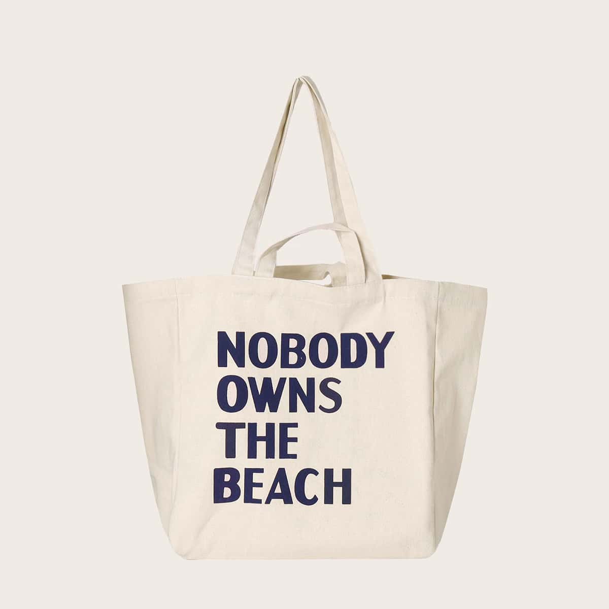 

Letter Graphic Canvas Tote Bag, White