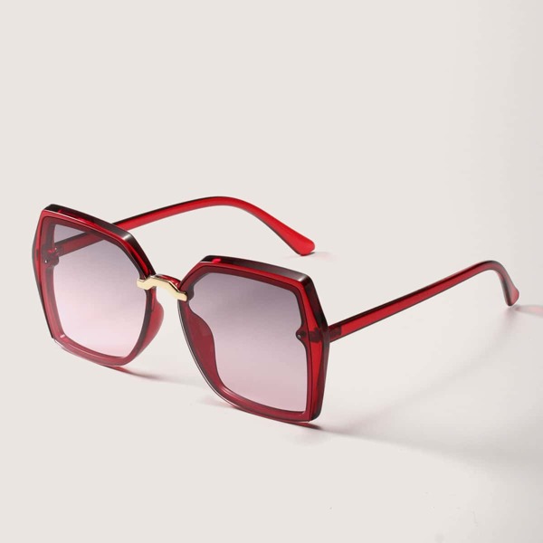 

Polygon Acrylic Frame Sunglasses With Case, Purple