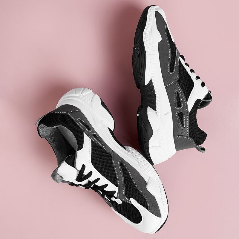 

Colorblock Lace-up Front Chunky Sneakers, Multicolor