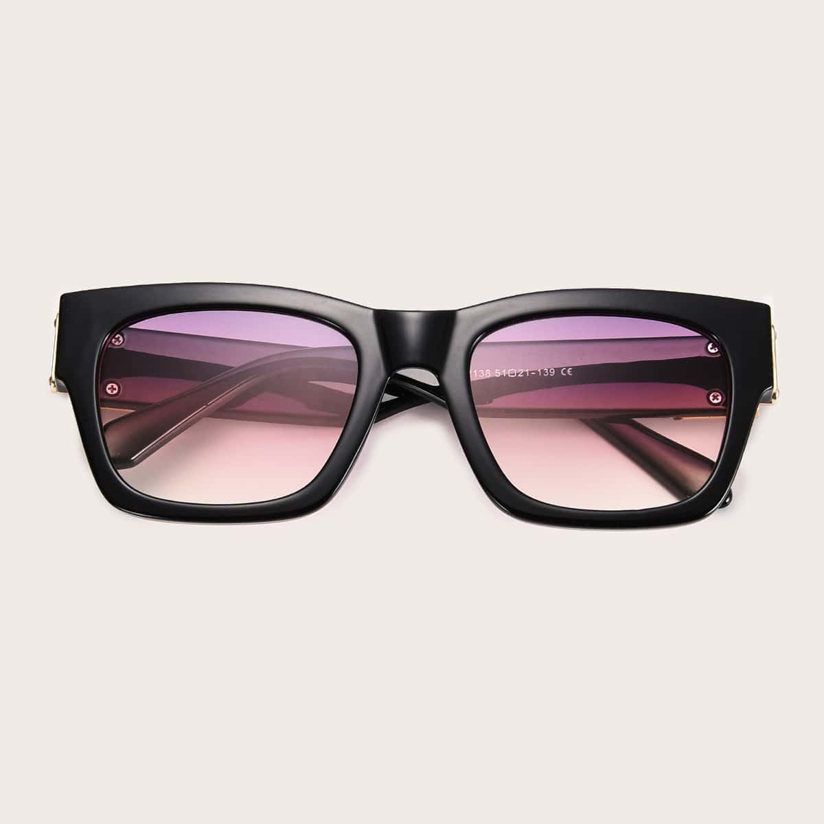

Square Frame Sunglasses With Case, Purple