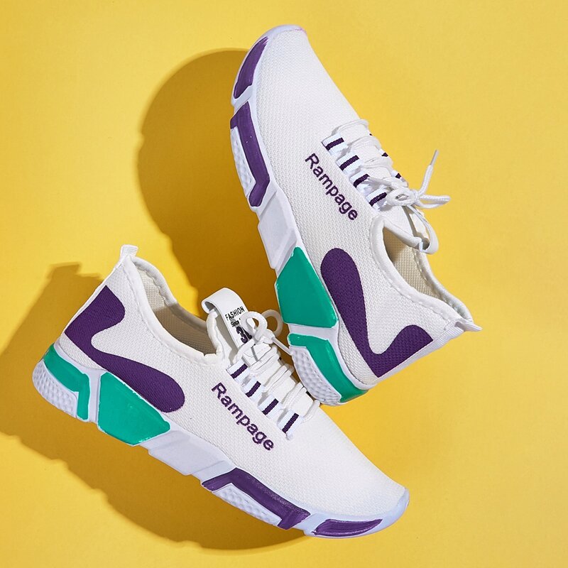 

Colorblock Lace-up Front Sneakers, Multicolor