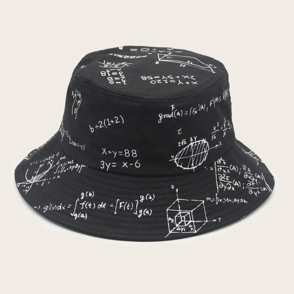 

Geometric Pattern Bucket Hat, Black