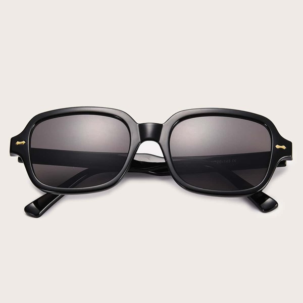 

Studded Decor Flat Lens Sunglasses, Black