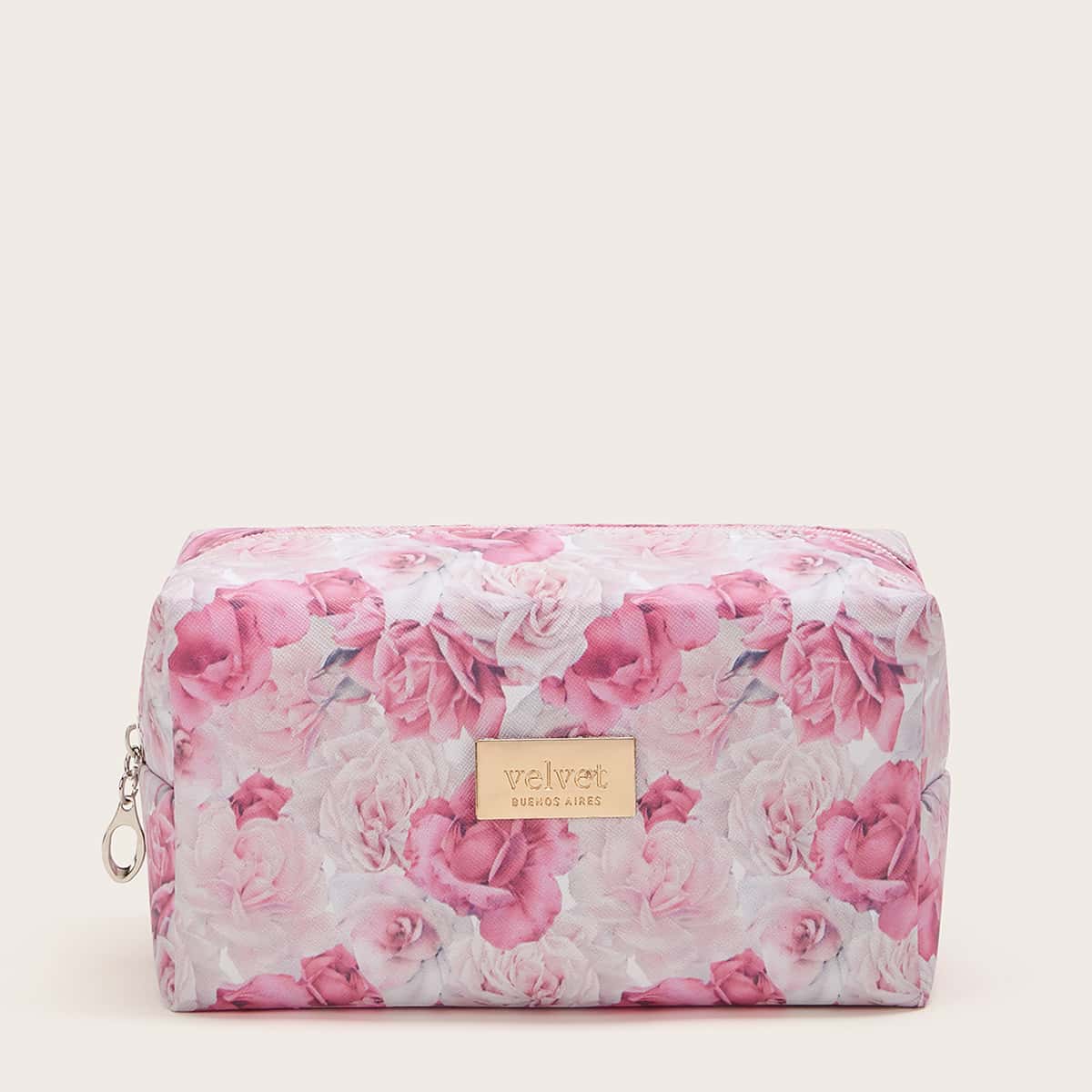 

Rose Pattern Makeup Bag, Multicolor