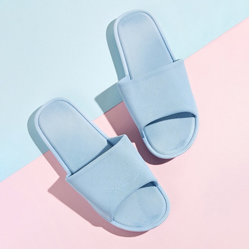 

Solid Open Toe Sliders, Blue