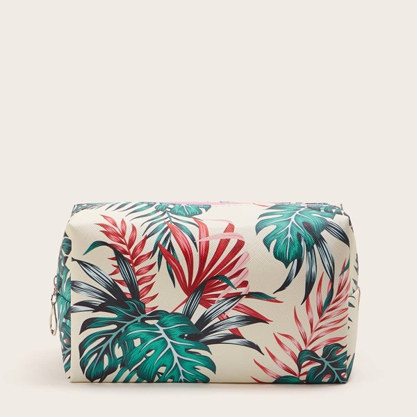 

Leaf Pattern Makeup Bag, Multicolor