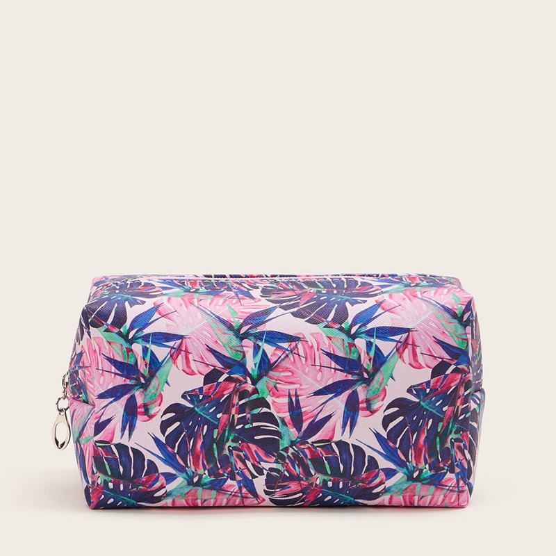 

Leaf Pattern Makeup Bag, Multicolor