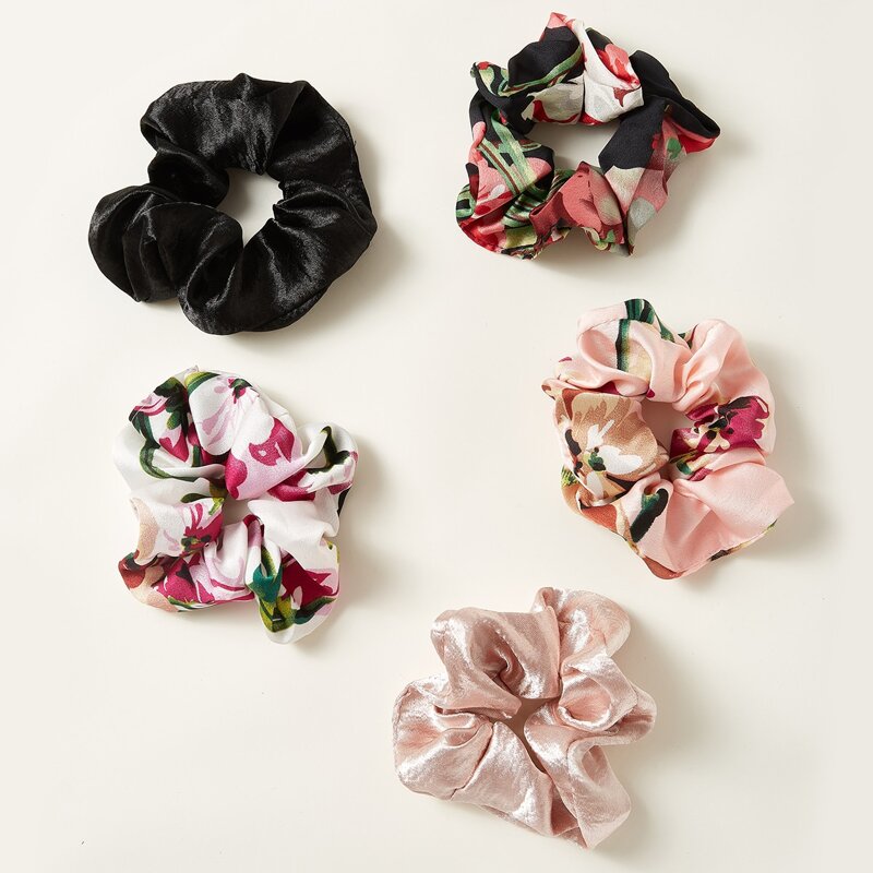 

5pcs Ditsy Floral Pattern Scrunchie, Multicolor