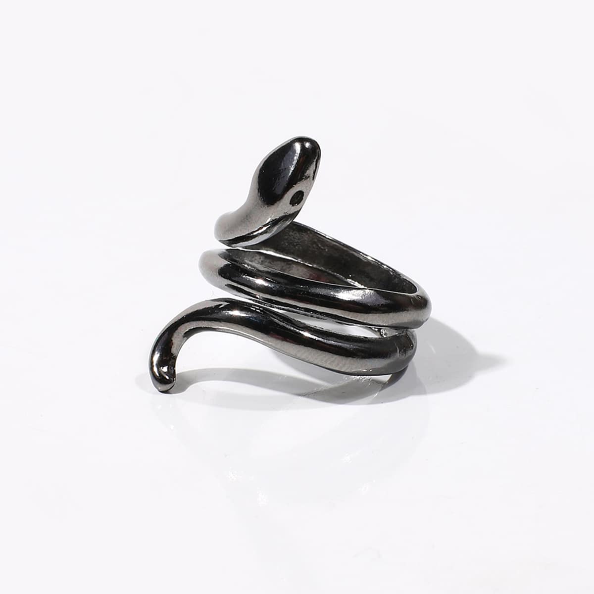 

1pc Snake Shaped Ring, Black