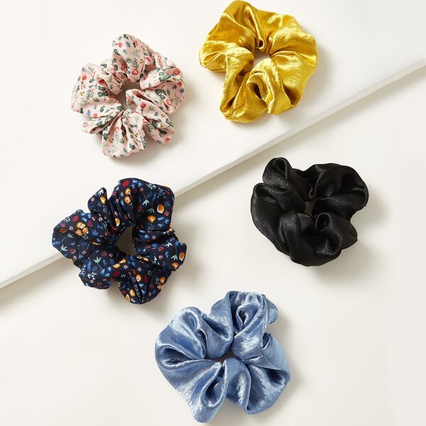 

5pcs Ditsy Floral Pattern Scrunchie, Multicolor