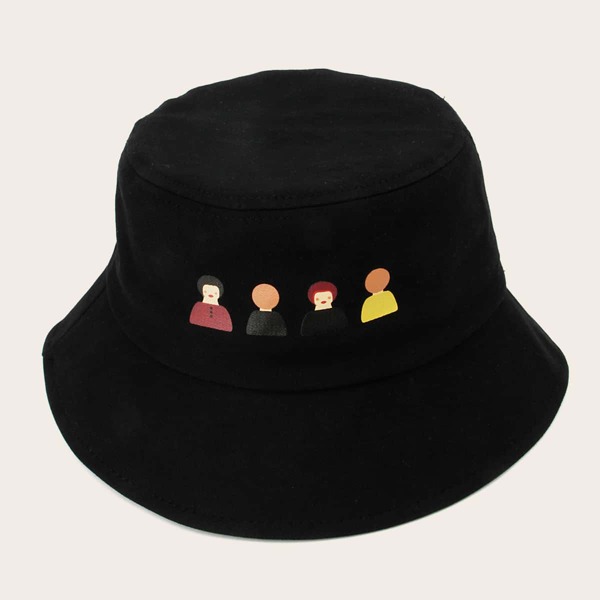 

Figure Pattern Bucket Hat, Black