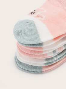 5對嬰兒卡通圖案襪子 - 彩色 - 查看 4