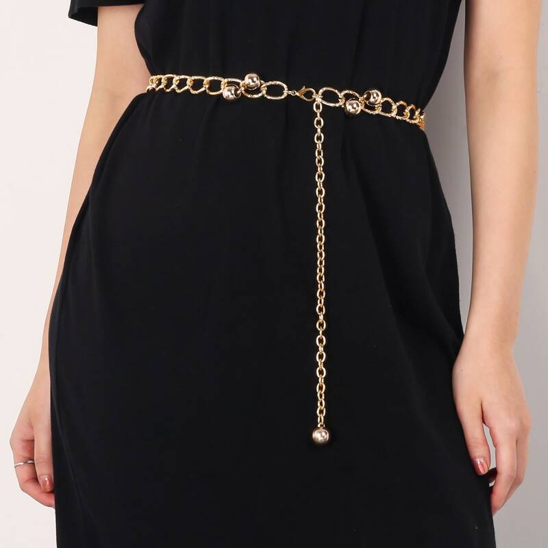 

Metal Chain Belt, Gold