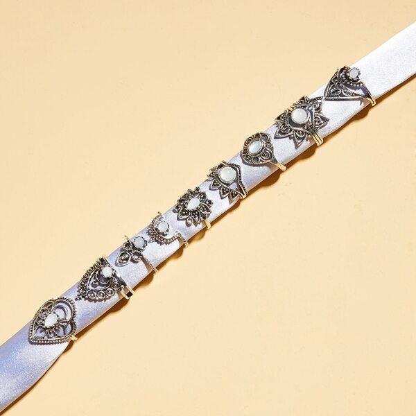 

Полое кольцо 9шт, Серебряные