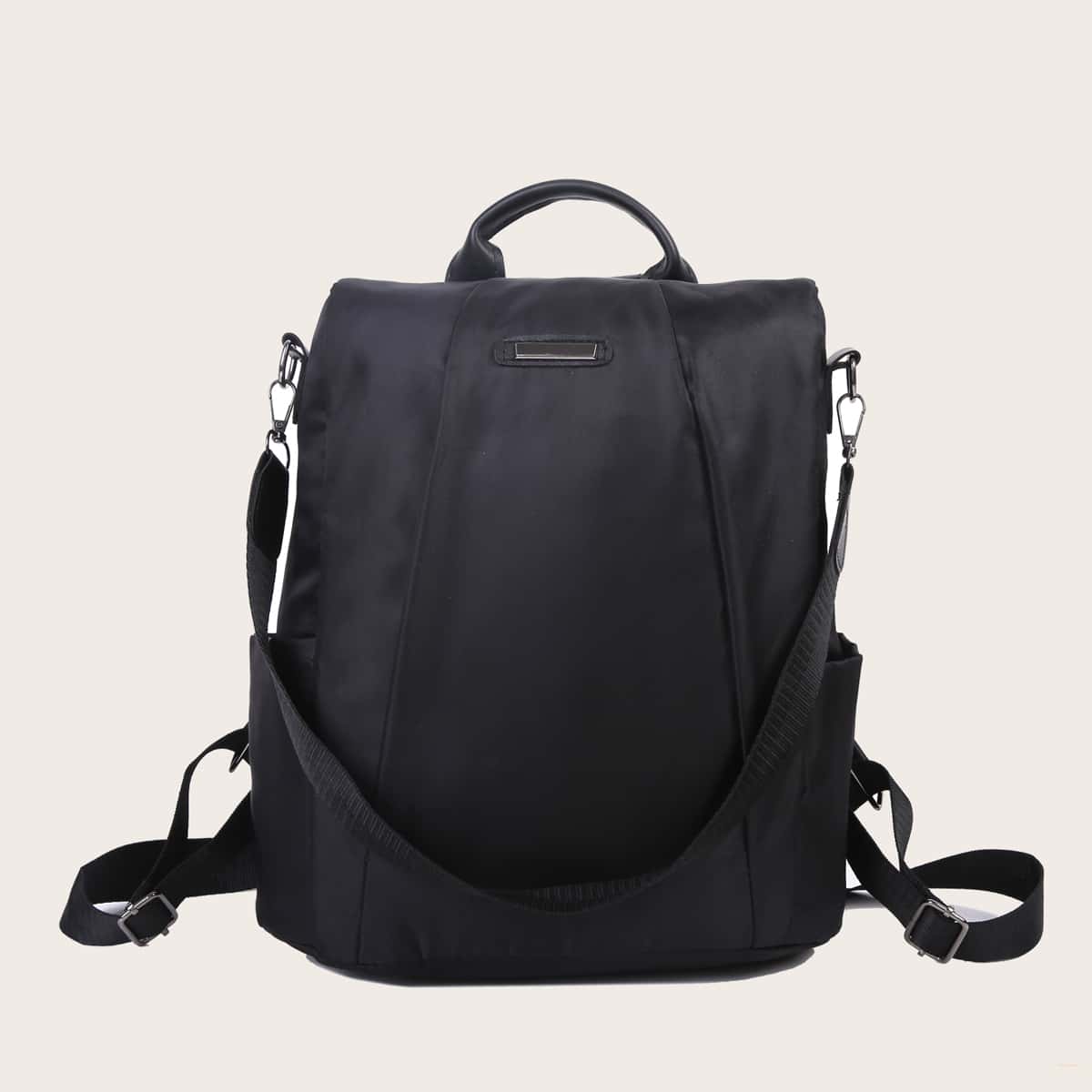 

Minimalist Nylon Backpack, Black