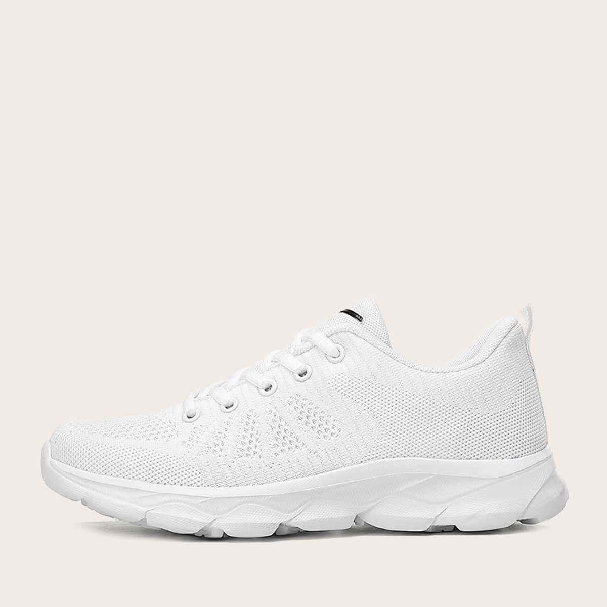 

Lace Up Front Wide Fit Sneakers, White