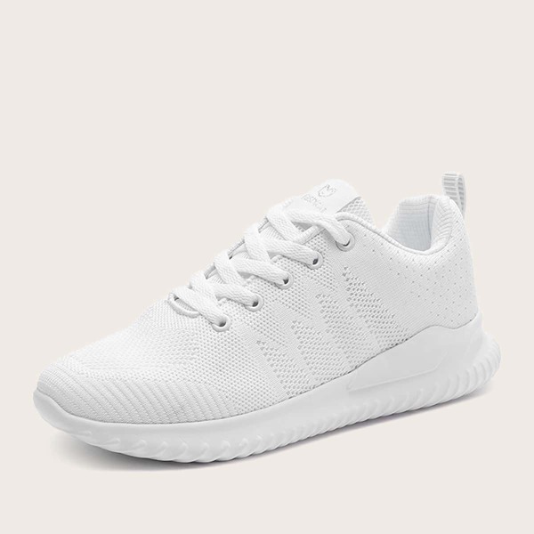 

Lace Up Front Wide Fit Sneakers, White
