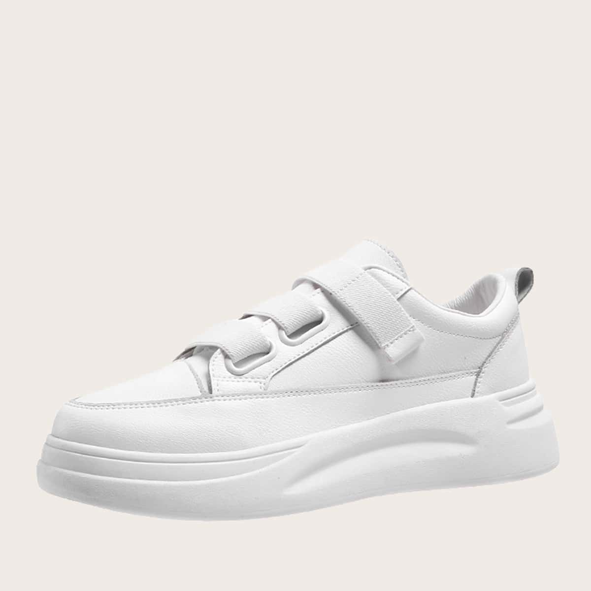 

Velcro Strap Wide Fit Sneakers, White