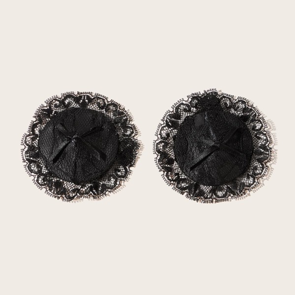 

Plus Floral Lace Nipple Cover, Black