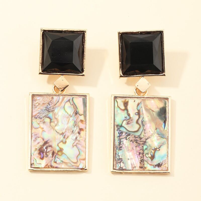 

1pair Geometric & Shell Decor Drop Earrings, Multicolor