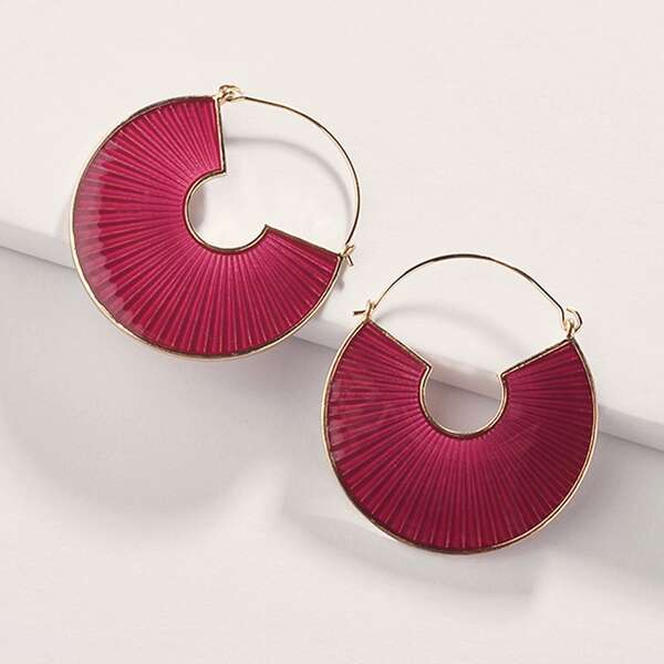 

Серьги-кольца в форме фана 1 пара, Красный