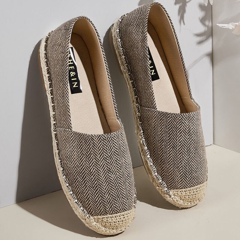 

Cap Toe Slip On Flats, Khaki
