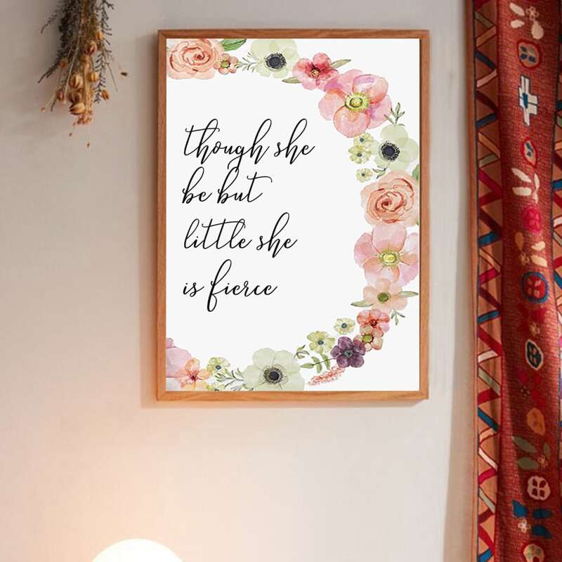 

Flower & Slogan Graphic Wall Print Without Frame