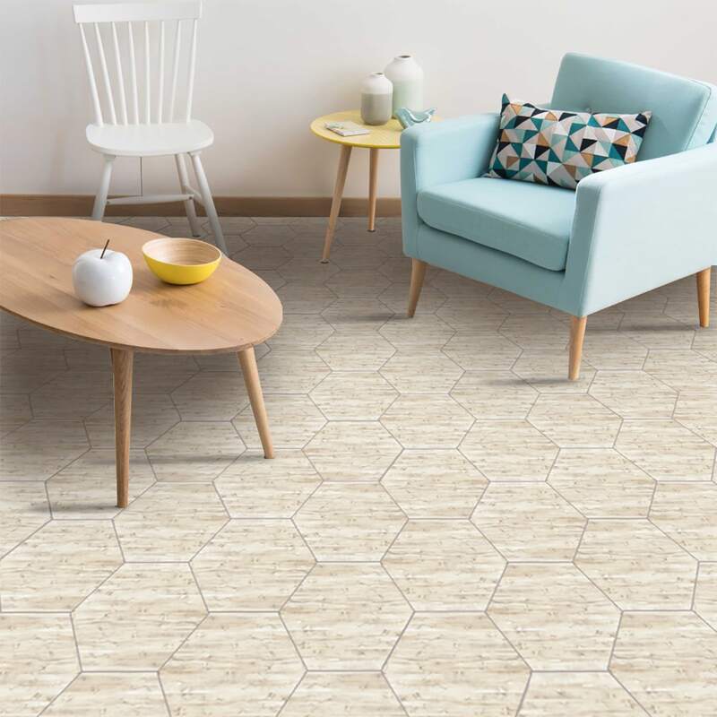 

Hexagon Wood Grain Wall Sticker
