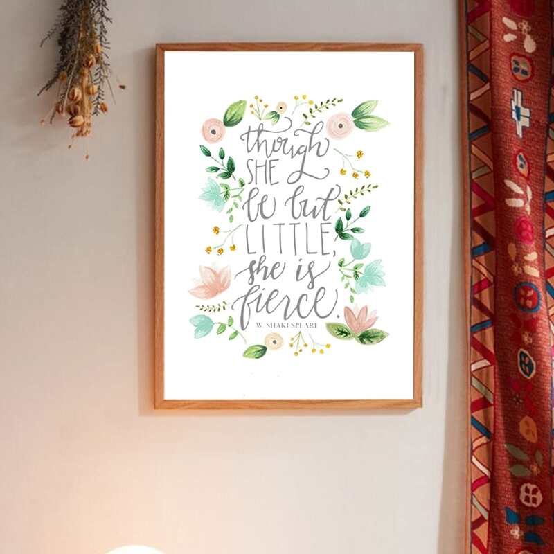 

Flower & Slogan Graphic Wall Print Without Frame