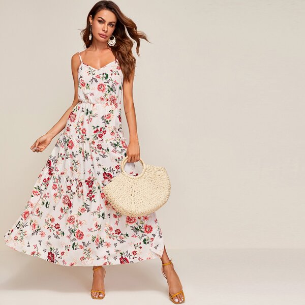 

Frill Trim Floral Cami Dress, Multicolor