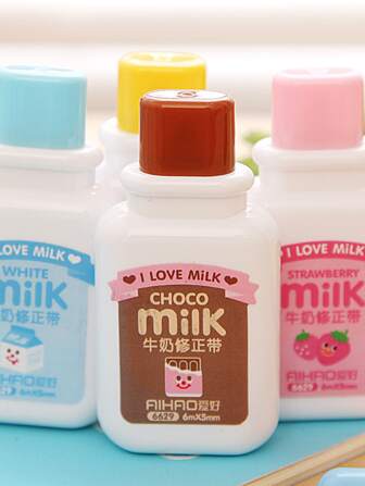 1pc Milk Bottle Shaped Random Correction Tape Back To School
