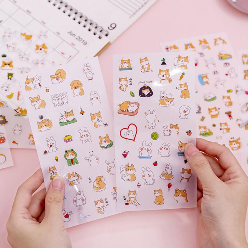 

6pcs Cartoon Animal Random Sticker, Multicolor