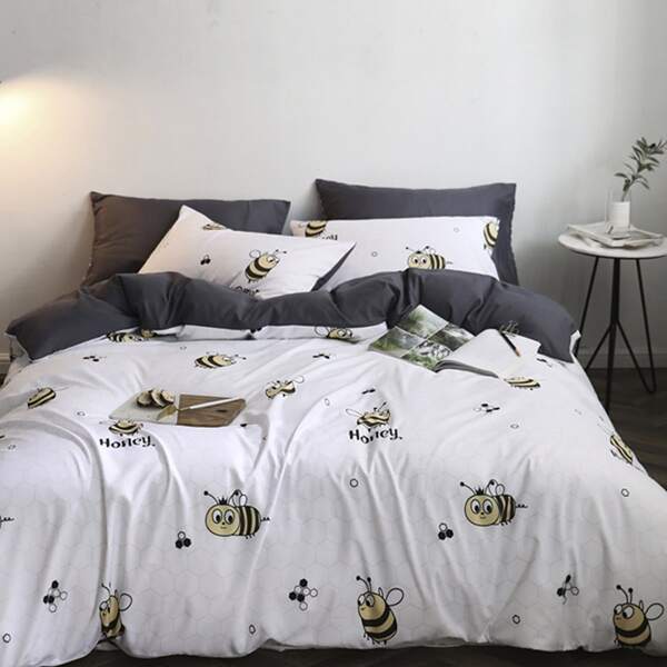 

Cartoon Beer Print Bedding Sets Without Filler, Multicolor