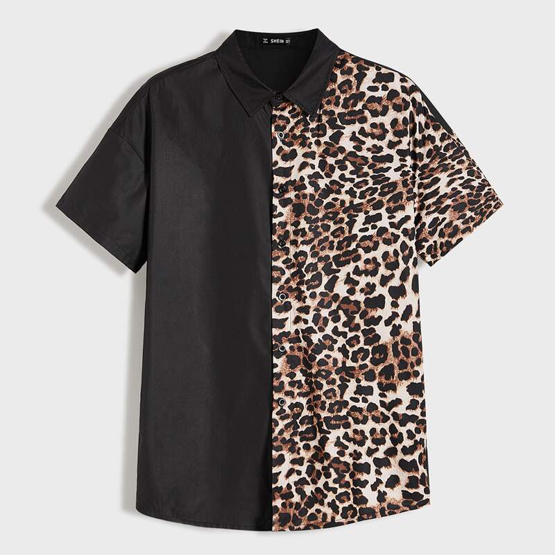 

Guys Leopard Print Shirt, Multicolor