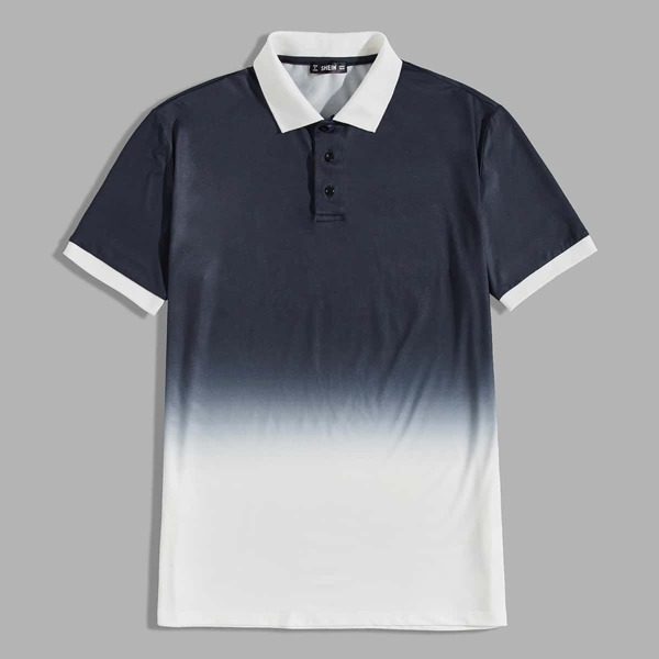 

Men Ombre Short Sleeve Polo Shirt, Multicolor
