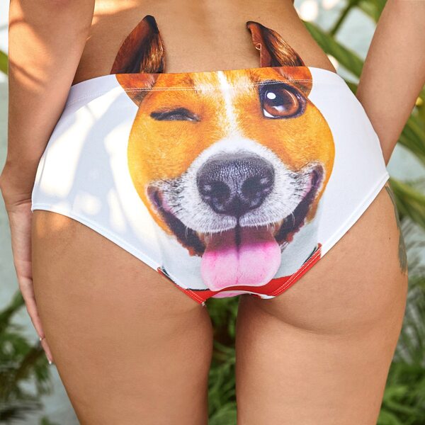 

2pack Dog Pattern Panty Set, Multicolor