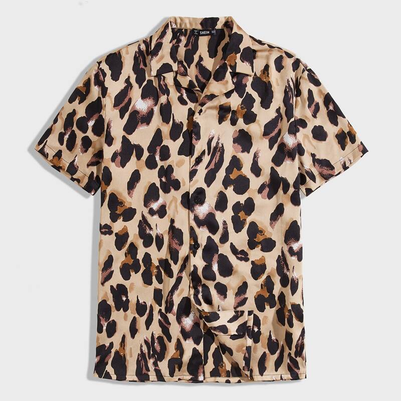 

Guys Notched Collar Graphic Print Shirt, Multicolor