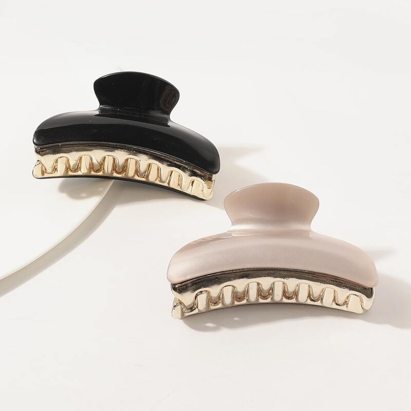 

2pcs Two Tone Hair Claws, Multicolor