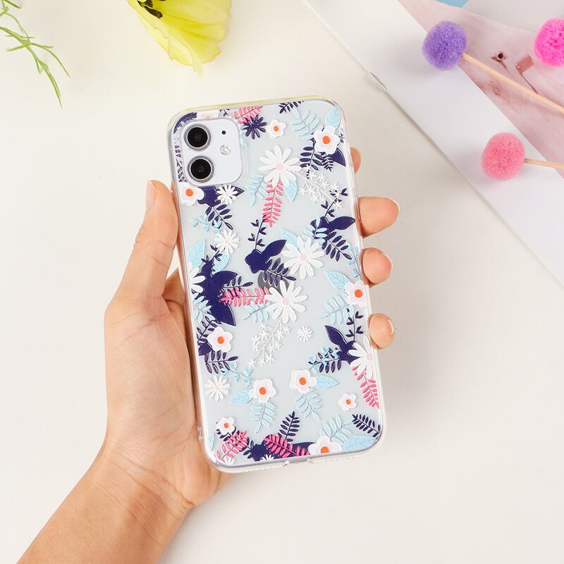 

Flower Clear iPhone Case, Multicolor