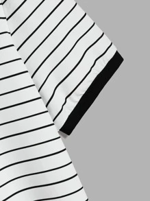 Manfinity Männer T-Shirt mit Streifen Muster - Weiss - Übersicht 3