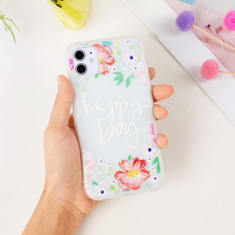

Floral & Slogan iPhone Case, Multicolor