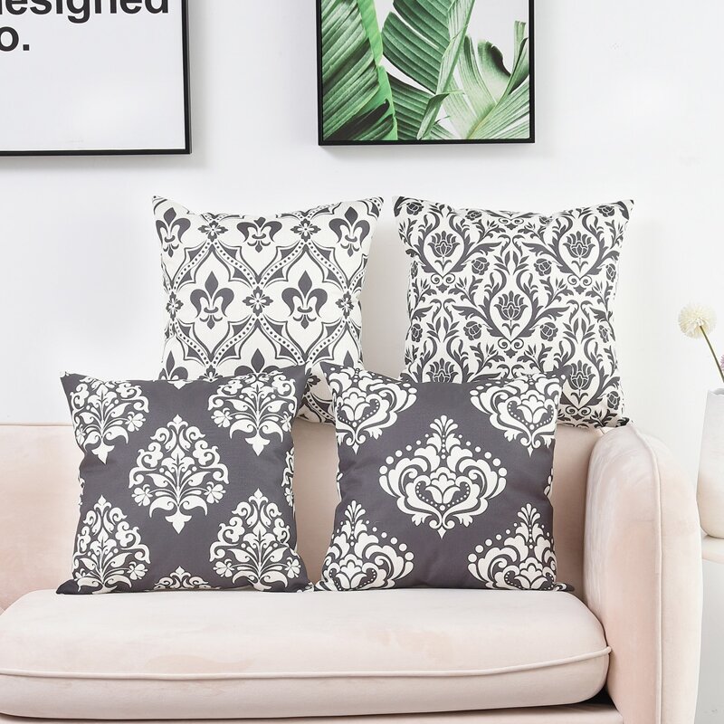 

1pc Flower Print Cushion Cover Without Filler, Multicolor