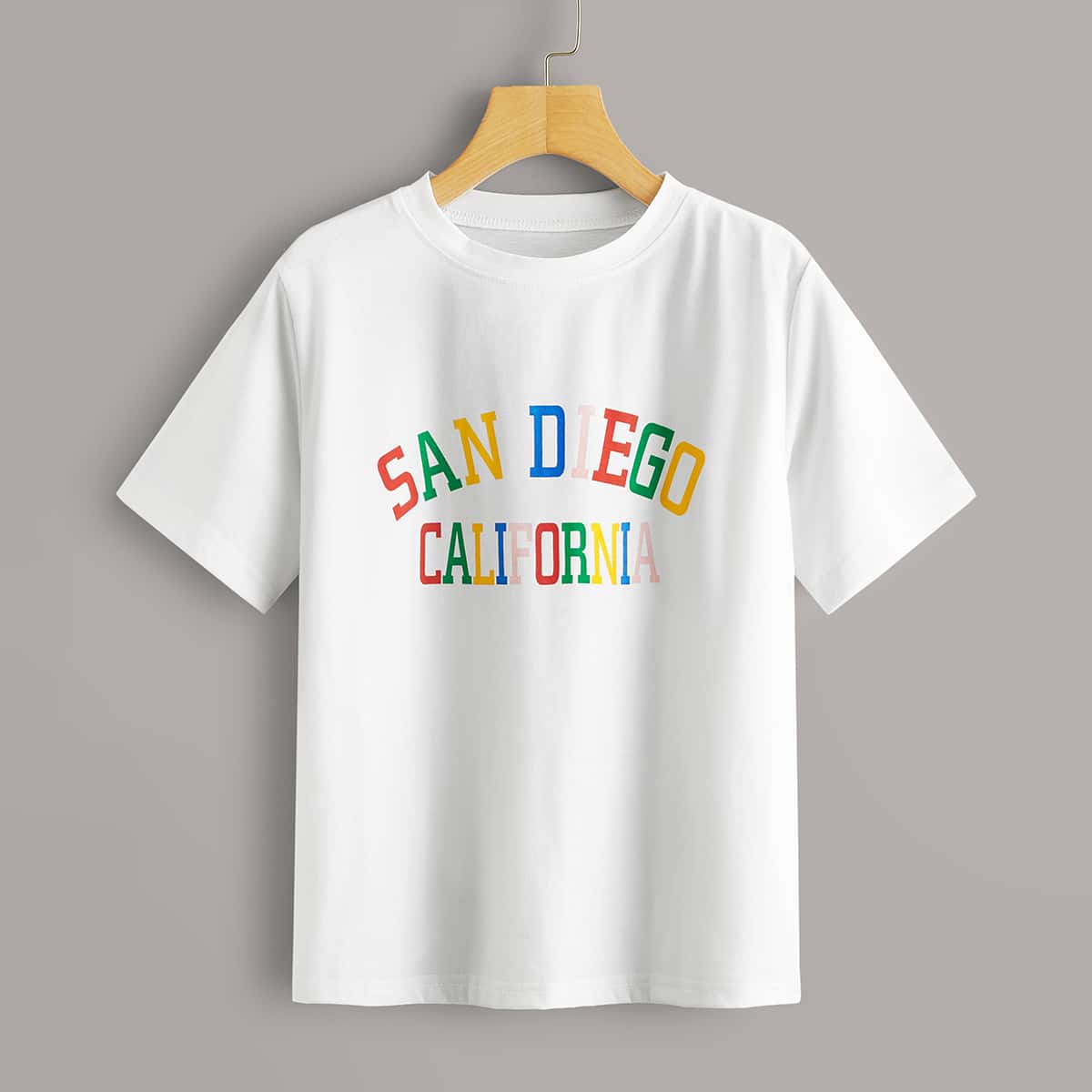 

Colorful Letter Graphic Tee, White